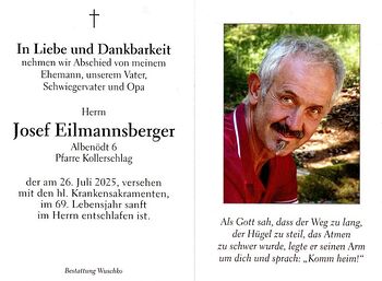 Josef Eilmannsberger / Bestattung Wuschko